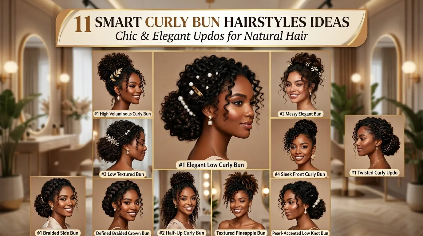 11 Smart Curly Bun Hairstyles Ideas