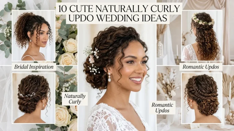 10 Cute Naturally Curly Updo Wedding Ideas
