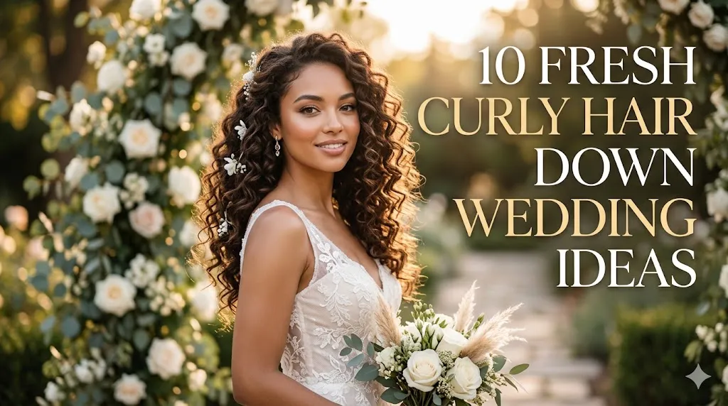 10 Fresh Curly Hair Down Wedding Ideas