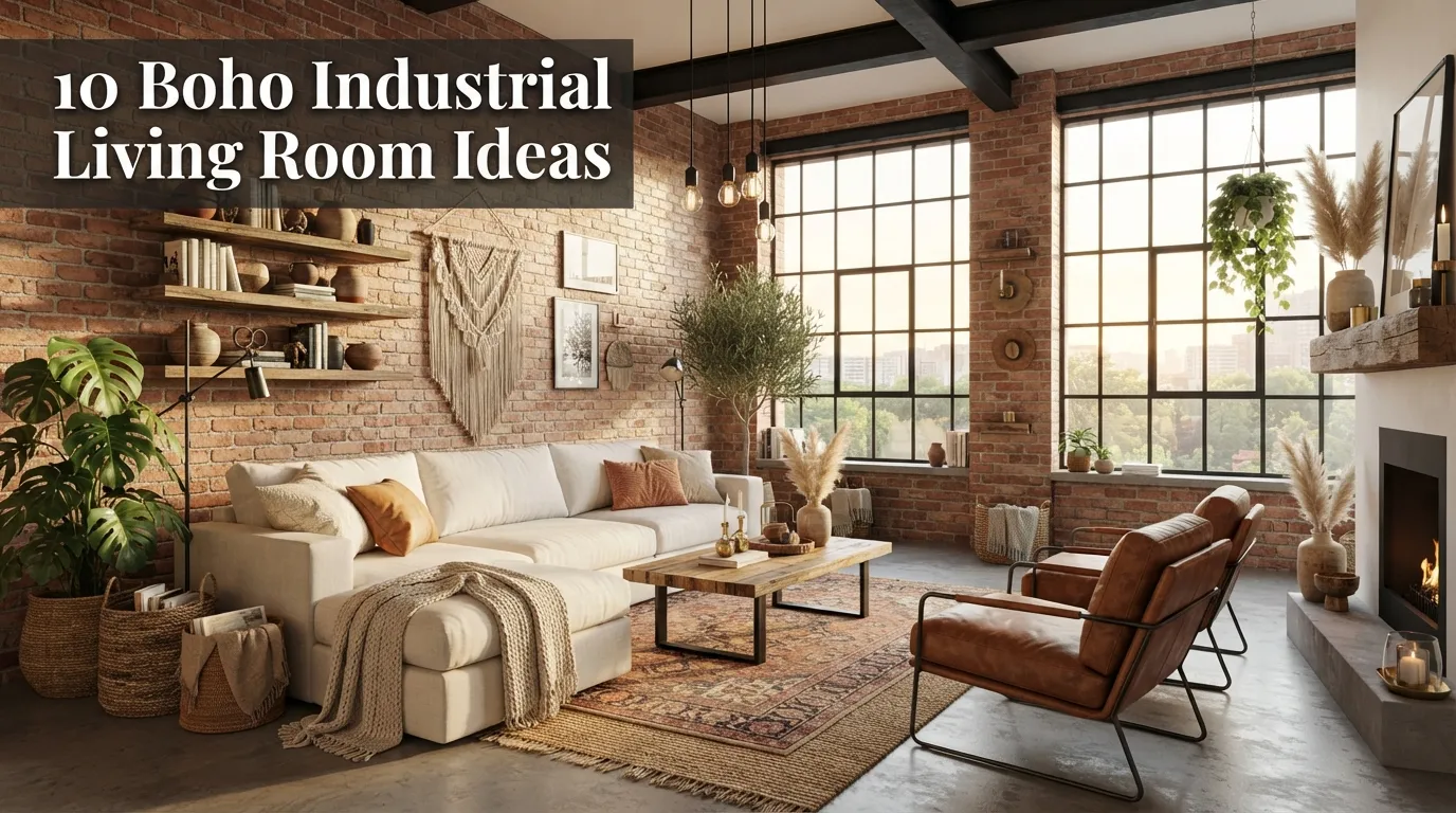 10 Boho Industrial Living Room Ideas