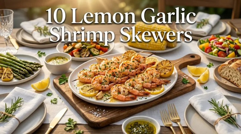 10 Lemon Garlic Shrimp Skewers