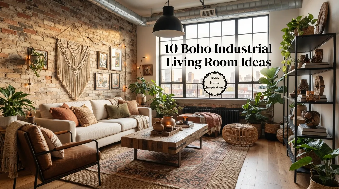 10 Boho Industrial Living Room Ideas