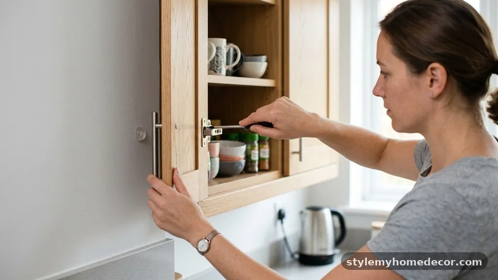 Adjusting the Hinge Opening Angle - How to Stop Kitchen Cabinet Doors from Banging into Adjacent Walls