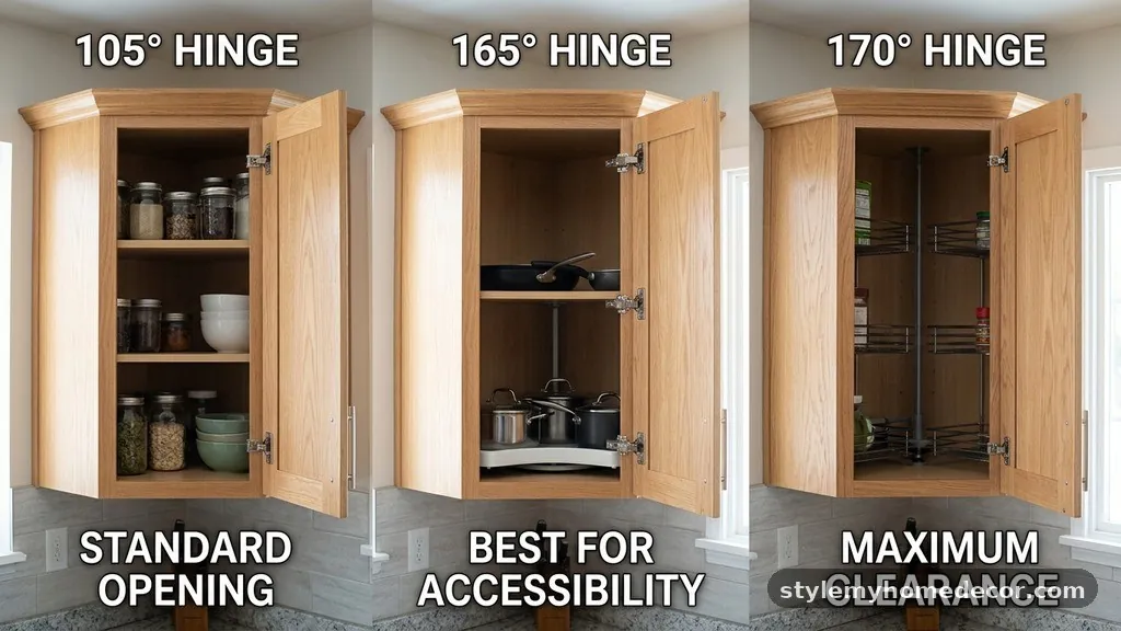 Best Hinge Opening Angle for Corner Cabinets (105° vs 165° vs 170°)