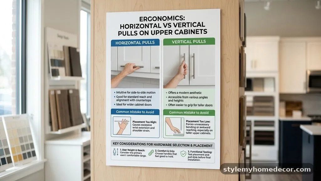 Common Mistakes to Avoid in Hardware Selection - Horizontal vs Vertical Pulls on Upper Cabinets: Which Is More Ergonomic?