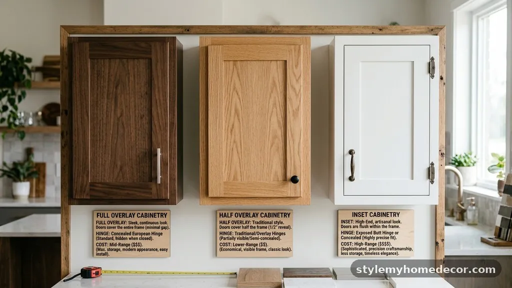 Cost Factors in Cabinetry Selection - Full Overlay vs Half Overlay vs Inset Cabinets: Hardware Differences