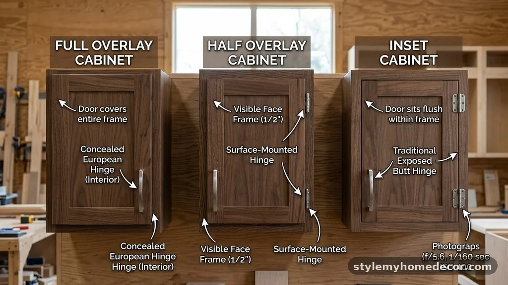 Full Overlay vs Half Overlay vs Inset Cabinets: Hardware Differences