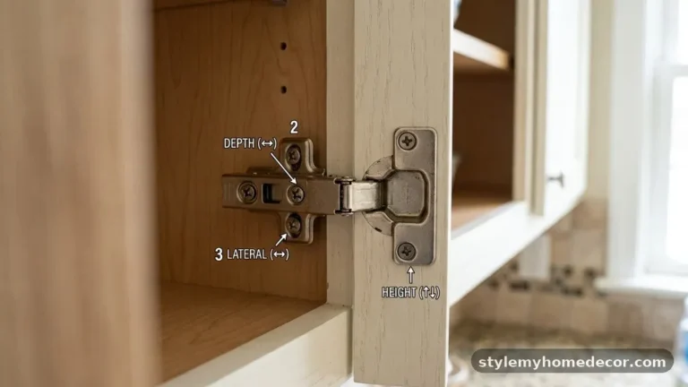How to Adjust Sagging Kitchen Cabinet Hinges Using the 3 Adjustment Screws