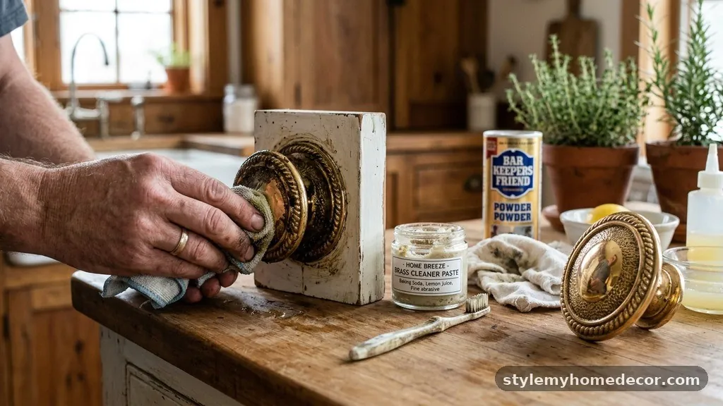 How to Clean Sticky Grease Off Textured Brass Cabinet Knobs