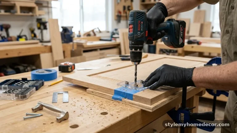 How to Drill Cabinet Hardware Holes Without Damaging Veneer