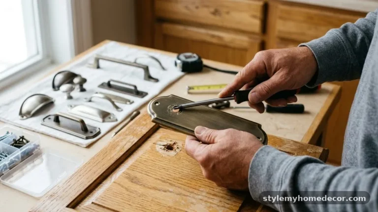 How to Install Backplates on Cabinets to Hide Old Mismatched Holes