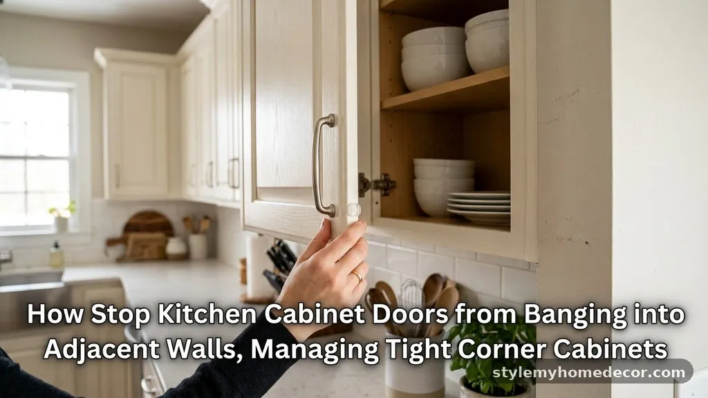 Managing Tight Corner Cabinets - How to Stop Kitchen Cabinet Doors from Banging into Adjacent Walls