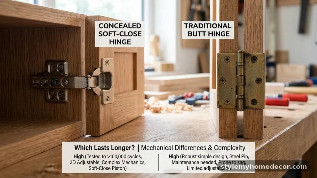Mechanical Differences and Complexity - Concealed Soft-Close Hinges vs Traditional Butt Hinges: Which Lasts Longer?
