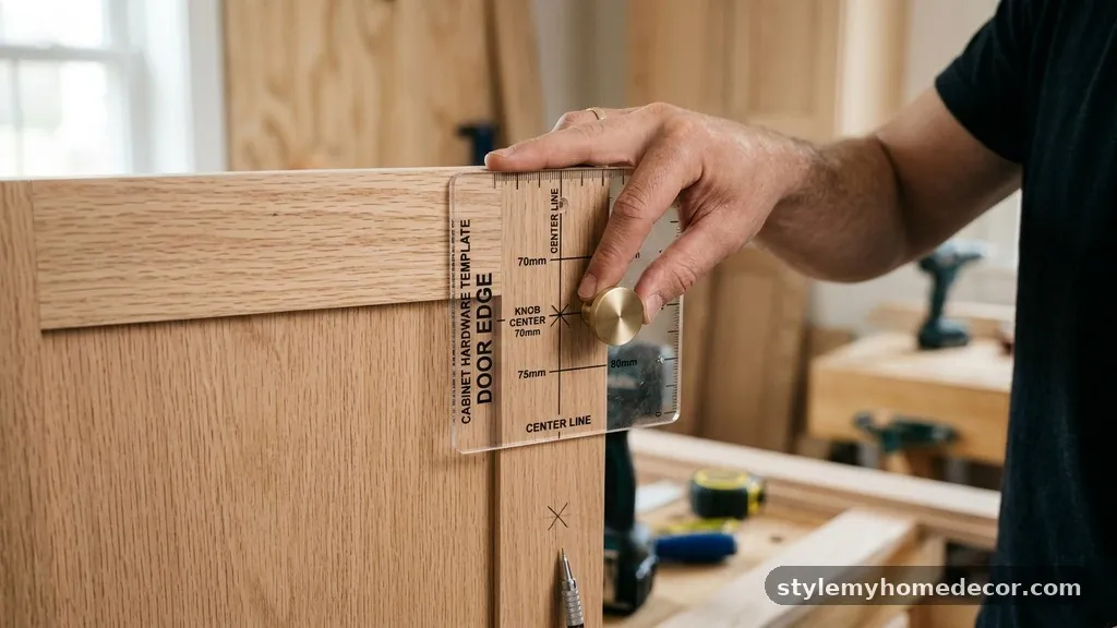 Standardizing Your Placement - Exact Measurement from Cabinet Door Edge to Knob Center (Templates)