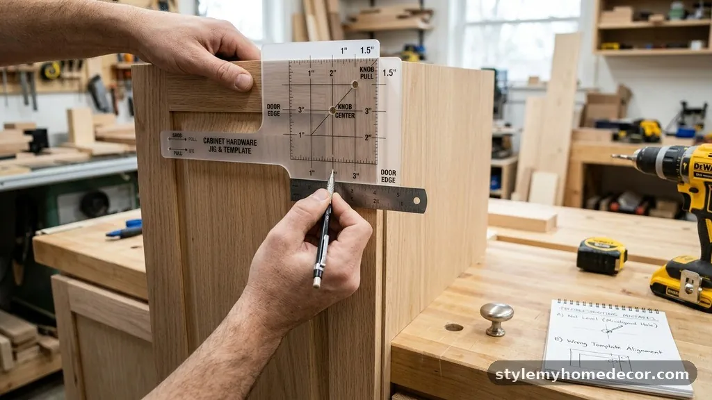 Troubleshooting Common Mistakes - Exact Measurement from Cabinet Door Edge to Knob Center (Templates)