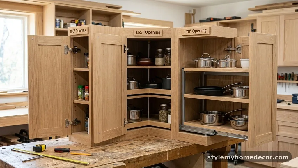 Understanding Hinge Opening Angles - Best Hinge Opening Angle for Corner Cabinets (105° vs 165° vs 170°)