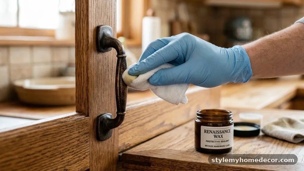 Using Wax as a Protective Sealant - How to Keep Oil-Rubbed Bronze Cabinet Hardware from Fading