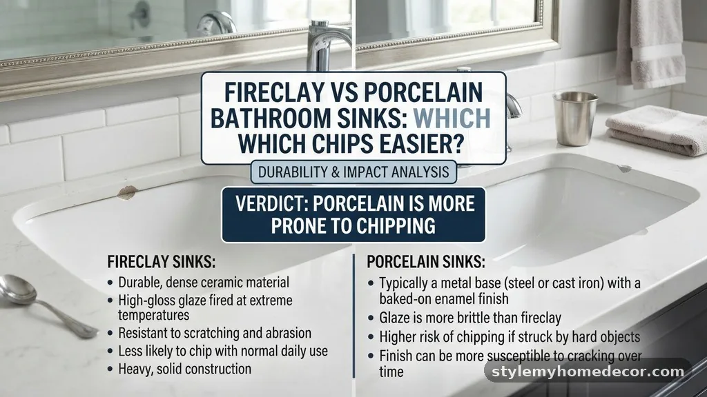 Aesthetic Considerations for Your Bathroom - Fireclay vs Porcelain Bathroom Sinks: Which Chips Easier?