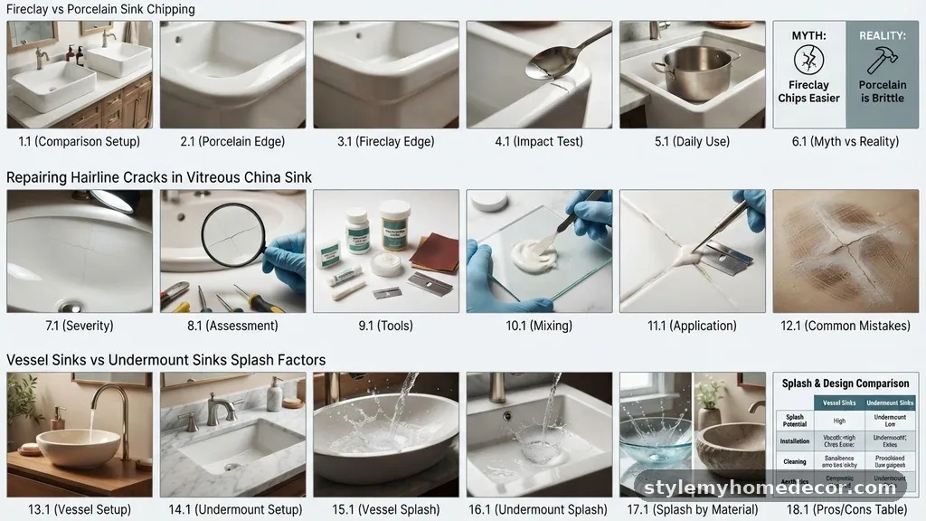 Design Pros and Cons Table - Vessel Sinks vs Undermount Sinks: Which Splashes Less Water?