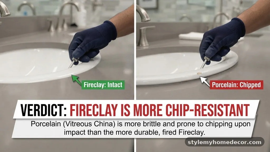 Fireclay vs Porcelain Bathroom Sinks: Which Chips Easier?