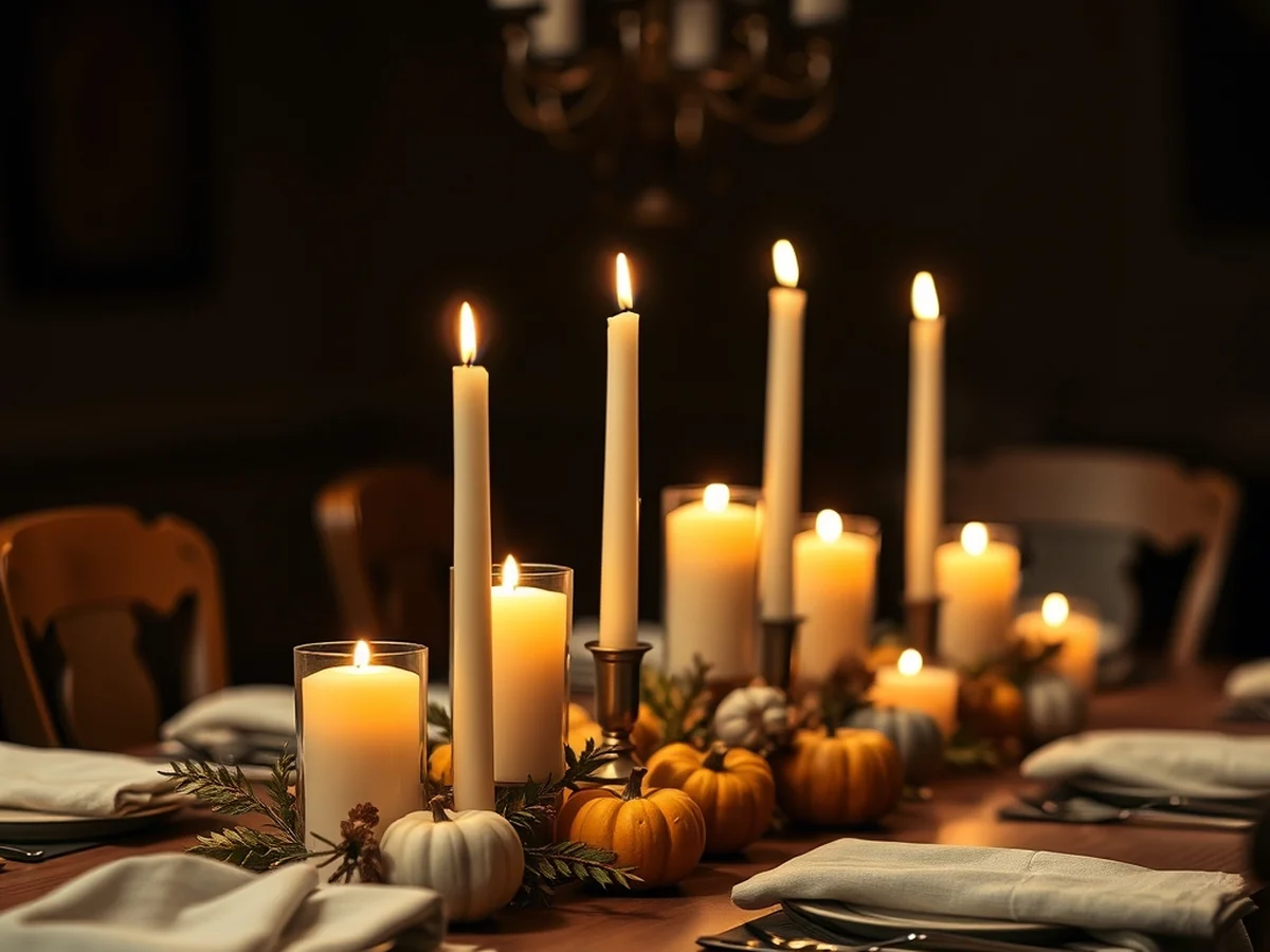 Candlelit Thanksgiving Table Centerpieces - Thanksgiving centerpiece ideas