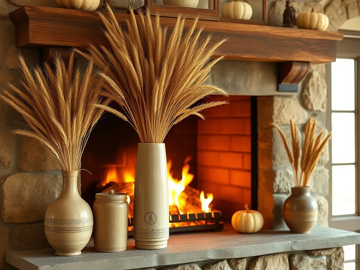Cozy Fireplace and Mantel Decor - Thanksgiving decor ideas